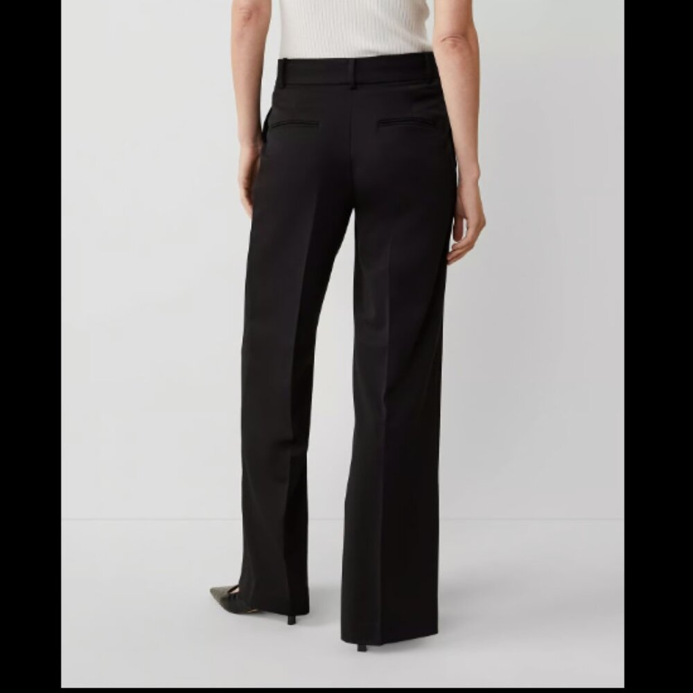 ANN TAYLOR THE PERFECT WIDE LEG PANT PANTS BLACK $139 4 - Picture 3 of 9